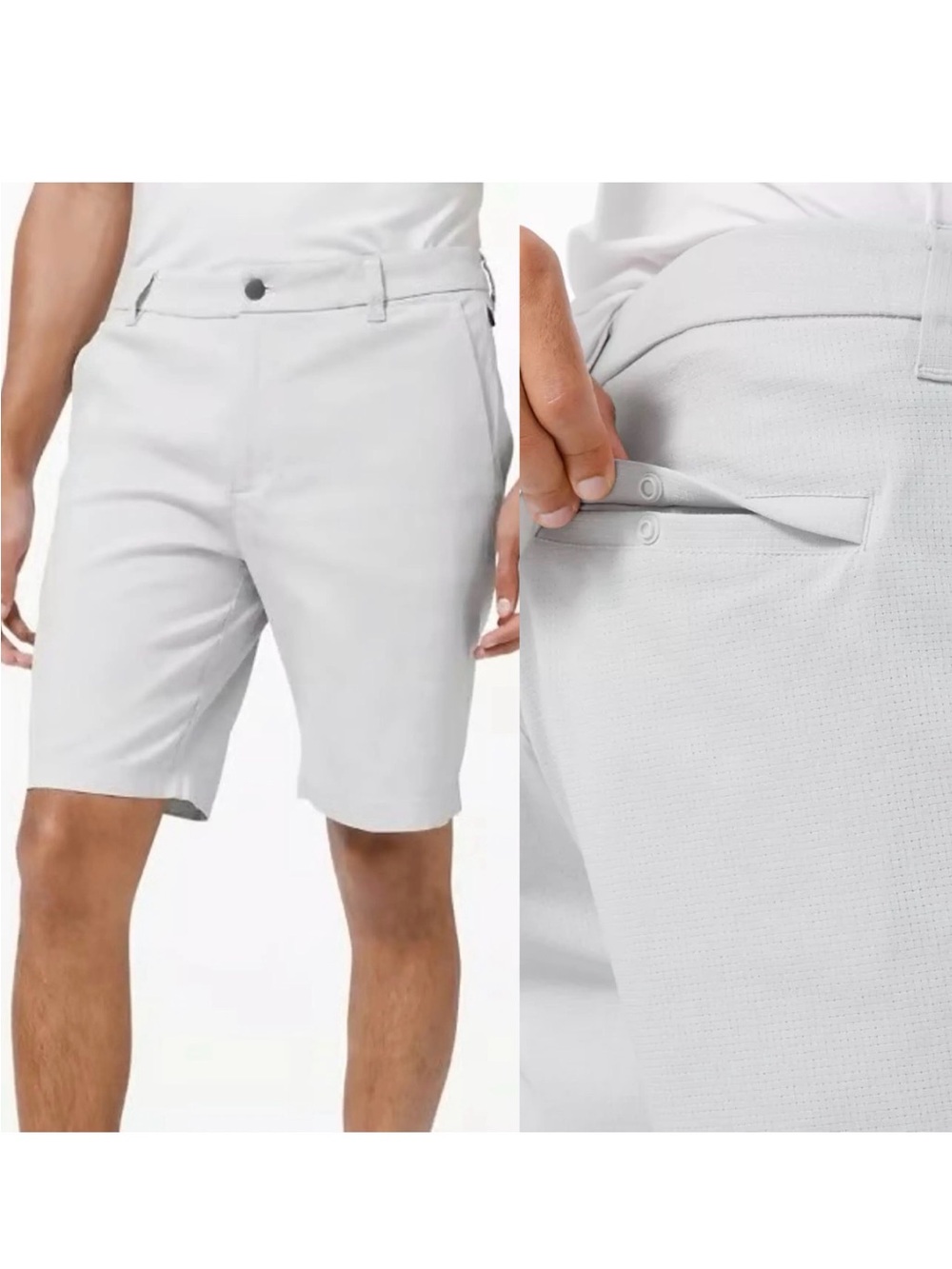 Lululemon Men’s Commission Chino Short Classic 9” Preppy Golf Light Gray